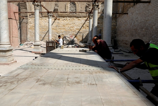 Menengok restorasi masjid kuno dari abad ke-13 di Mesir