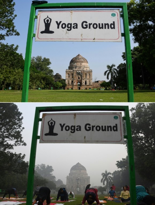 Beraktivitas di tengah pekatnya kabut asap di New Delhi