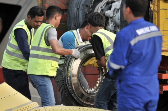 Kondisi turbin Lion Air pasca jatuh di perairan Karawang