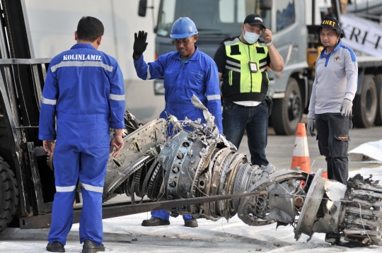 Kondisi turbin Lion Air pasca jatuh di perairan Karawang