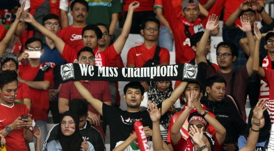 Semangat Suporter Dukung Timnas Indonesia Melawan Timor Leste