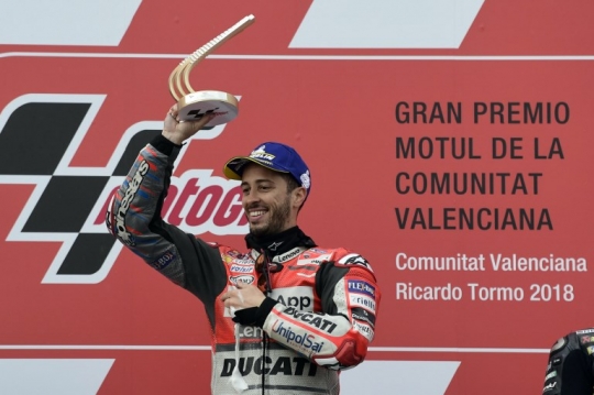Aksi Andrea Dovizioso Raih Juara MotoGP Valencia