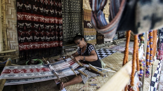Menengok Pembuatan Kain Tenun Sumba di Desa Adat Prailiu