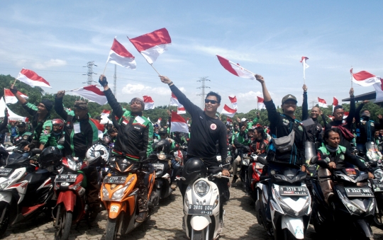 Ribuan Ojek Online Deklarasi Dukung Prabowo-Sandiaga
