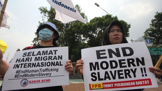 Peringatan Hari Buruh Migran Internasional, Massa Demo di Istana Merdeka