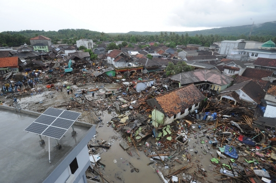 Pantauan Udara Kerusakan Paling Parah Akibat Tsunami Selat Sunda