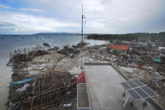 Pantauan Udara Kerusakan Paling Parah Akibat Tsunami Selat Sunda