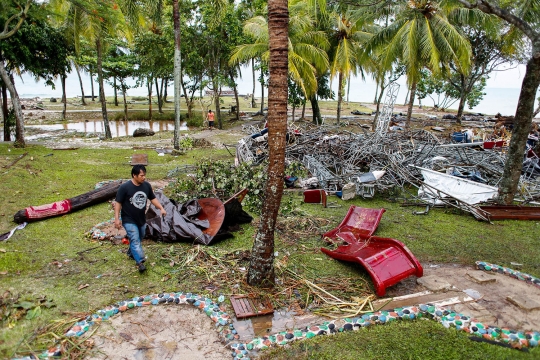 Kondisi Panggung Seventeen yang Hancur Dihantam Tsunami di Tanjung Lesung