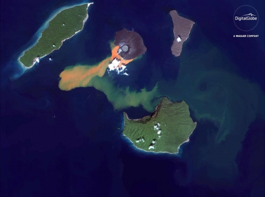 Foto Satelit Sebelum dan Sesudah Letusan Dahsyat Anak Krakatau