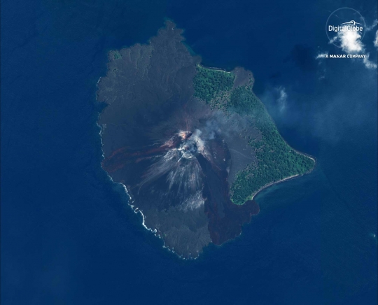 Foto Satelit Sebelum dan Sesudah Letusan Dahsyat Anak Krakatau