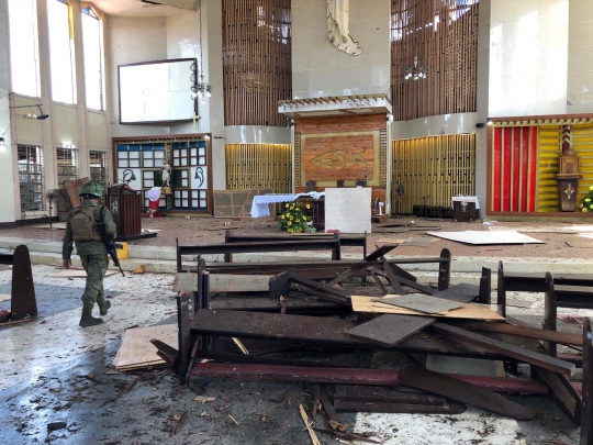 Suasana Mencekam Gereja Katedral di Filipina Usai Ledakan Dua Bom Teroris