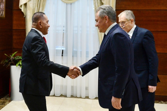 Menhan Ryamizard Temui Menhan Rusia di Moskow