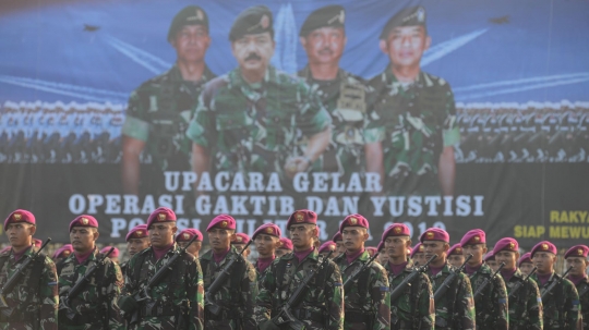 Panglima TNI Hadi Tjahjanto Pimpin Upacara Operasi Gaktib dan Yustisi 2019