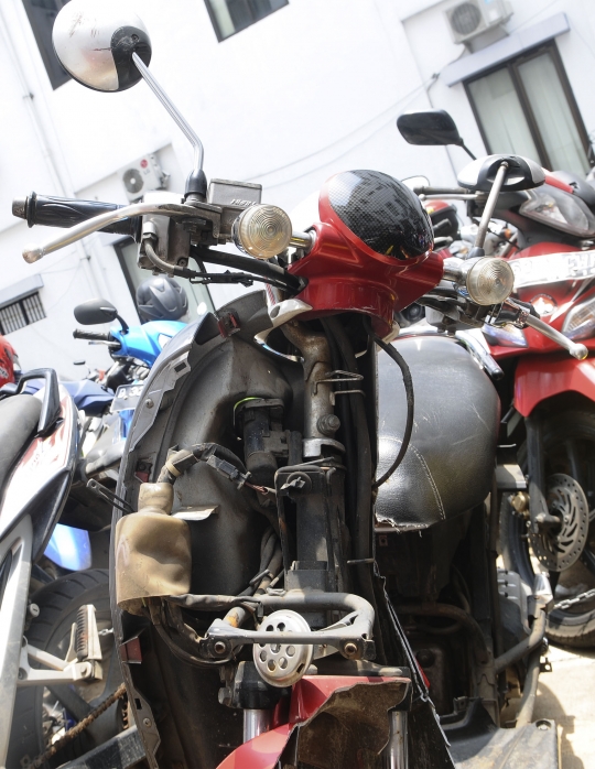 Beginilah Kondisi Motor yang Dirusak Pemiliknya lantaran Tak Mau Ditilang