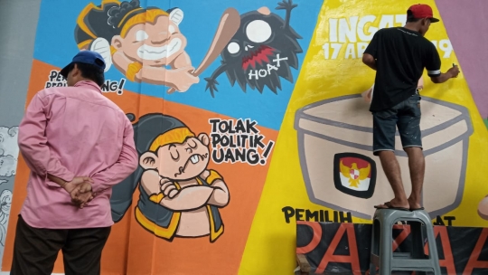 Membuat Mural Pemilu di Semarang