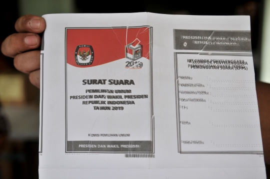 Kondisi Surat Suara Pemilu 2019 Rusak