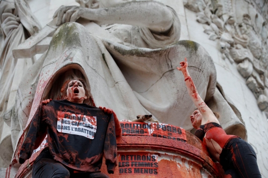 Protes Perbedaan Upah, Wanita Prancis Nekat Demo Tak Pakai Baju