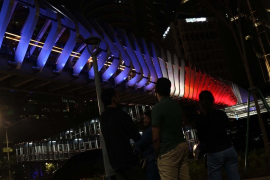 Warna-warni JPO Sudirman Bernuansa Bendera Selandia Baru