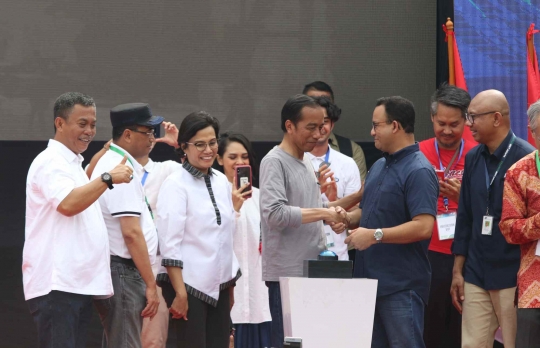Bersama Anies Baswedan, Jokowi Resmikan MRT di Bundaran HI