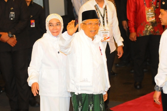 Ma'ruf Amin Didampingi Istri Saat Hadiri Debat Capres