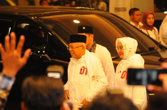 Ma'ruf Amin Didampingi Istri Saat Hadiri Debat Capres