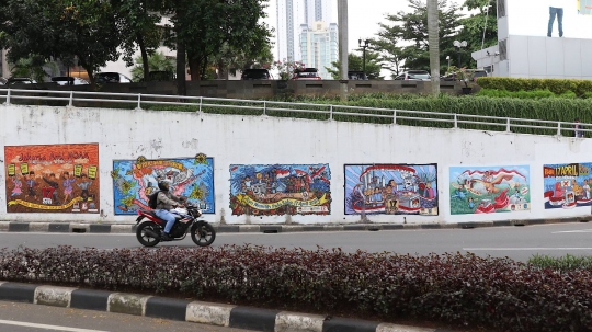 Warna-warni Mural Pemilu 2019 di Dukuh Atas