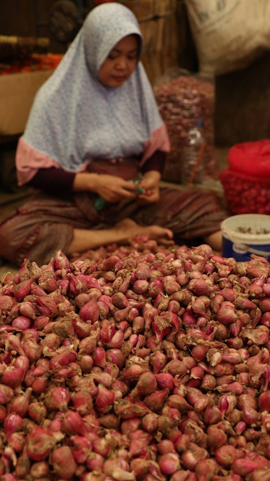 Harga Bawang Merah dan Bawang Putih Relatif Stabil di Pasar Kramat Jati