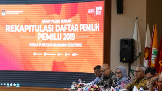 KPU Gelar Rapat Pleno Rekapitulasi Daftar Pemilih 2019