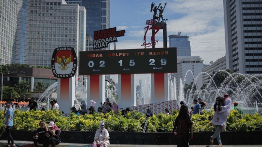 Papan Hitung Mundur Pemilu 2019 Jadi Ajang Foto