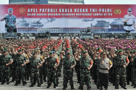 Apel Patroli Skala Besar TNI-Polri Amankan Pemilu 2019