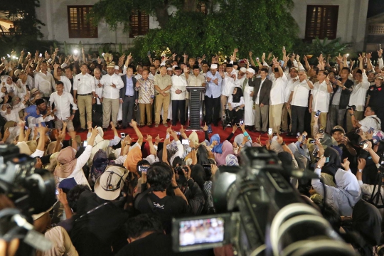 Prabowo Deklarasikan Kemenangan Pilpres 62 Persen