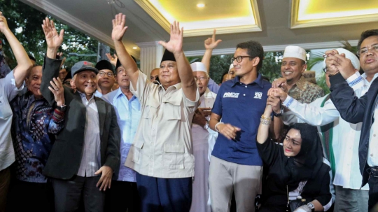 Prabowo-Sandiaga Deklarasi Kemenangan di Rumah Kertanegara