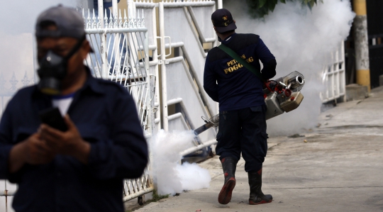 Rawan DBD, Permukiman di Jalan Delima Raya Difogging