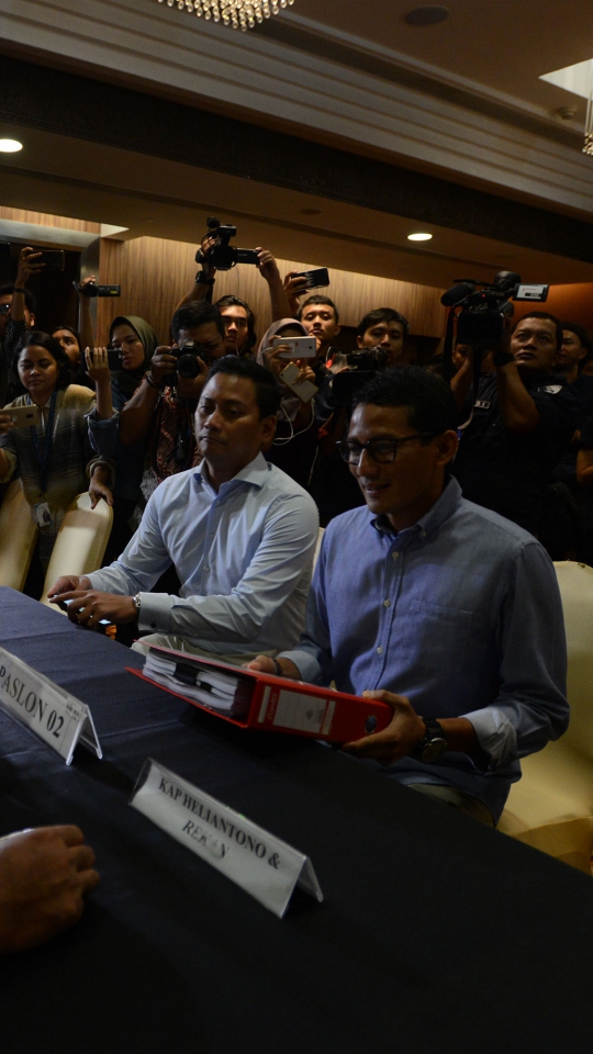 Sandiaga Uno Laporkan Dana Kampanye Pilpres 2019