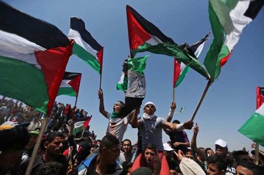 Aksi Unjuk Rasa Peringati 71 Tahun Eksodus Rakyat Palestina