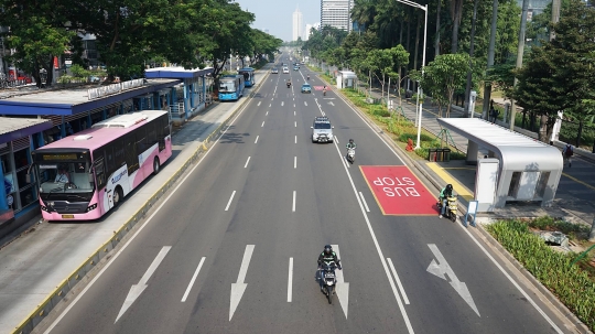 Ada Aksi 22 Mei, Lalu Lintas Jalan Sudirman Terpantau Lengang