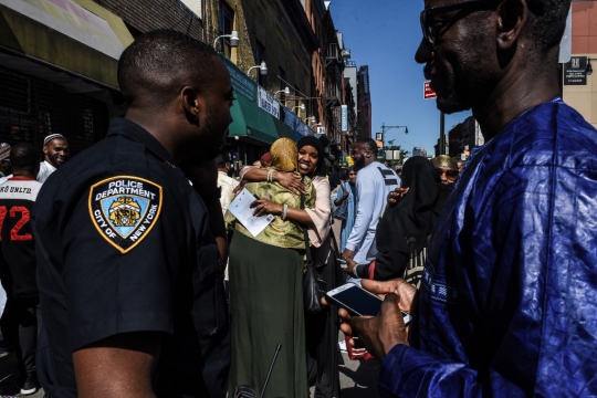 Potret Jalanan New York Dipenuhi Jemaah Salat Idul Fitri