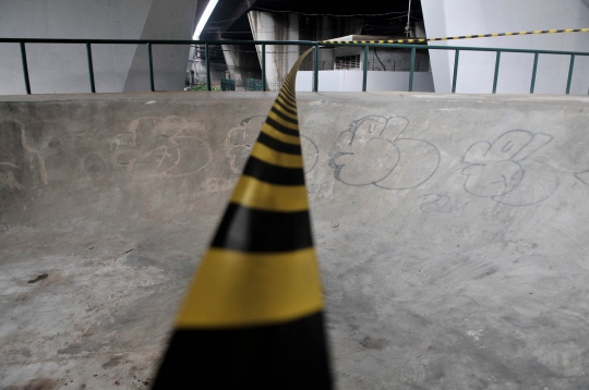 Kondisi Tidak Terawat Skatepark Slipi
