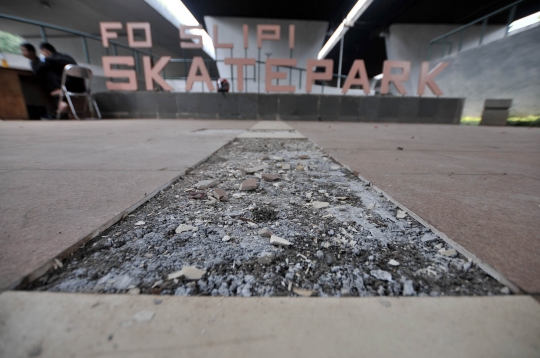 Kondisi Tidak Terawat Skatepark Slipi