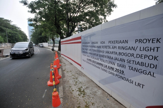 Mulai 17 Juni 2019, Jalan Setiabudi Tengah Ditutup untuk Proyek LRT