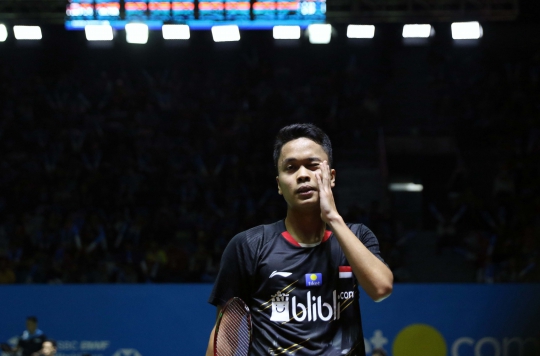 Ekspresi Anthony Ginting Usai Tersingkir di 16 Besar Indonesia Open 2019