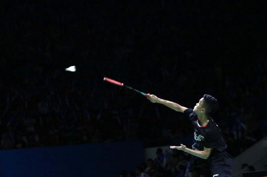 Ekspresi Anthony Ginting Usai Tersingkir di 16 Besar Indonesia Open 2019