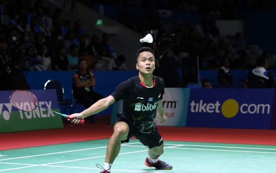 Ekspresi Anthony Ginting Usai Tersingkir di 16 Besar Indonesia Open 2019