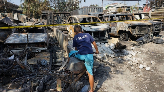 Penampakan Sisa Kebakaran di Pademangan yang Hanguskan Belasan Mobil