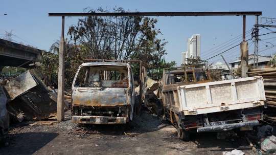 Penampakan Sisa Kebakaran di Pademangan yang Hanguskan Belasan Mobil