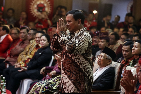 Prabowo Subianto Disambut Meriah di Kongres V PDIP