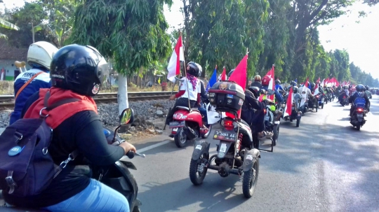 Sambut HUT Kemerdekaan RI, Klub Motor Difabel Pawai Keliling Jember