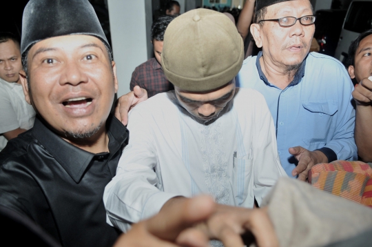 Ekspresi Ustaz Abdul Somad saat Tiba di MUI