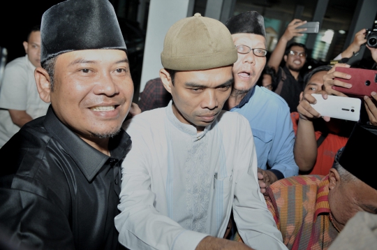 Ekspresi Ustaz Abdul Somad saat Tiba di MUI