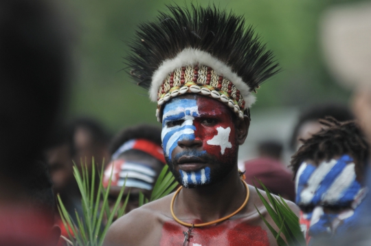 Ratusan Pemuda & Mahasiswa Papua Gelar Aksi di Depan Mabes TNI AD